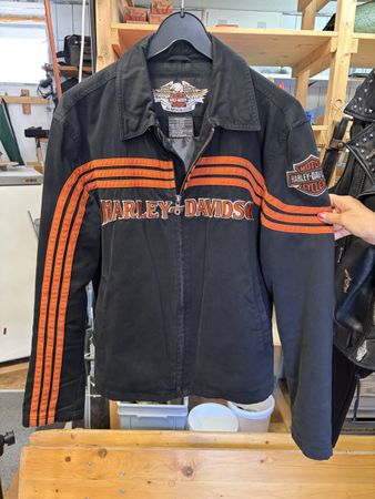 Harley-Davidson Jacke schwarz orange Streifen Grösse L