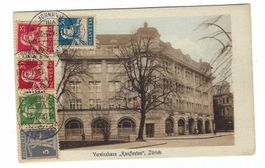 5-Farben Frankatur auf Ansichtskarte nach Deutschland ak