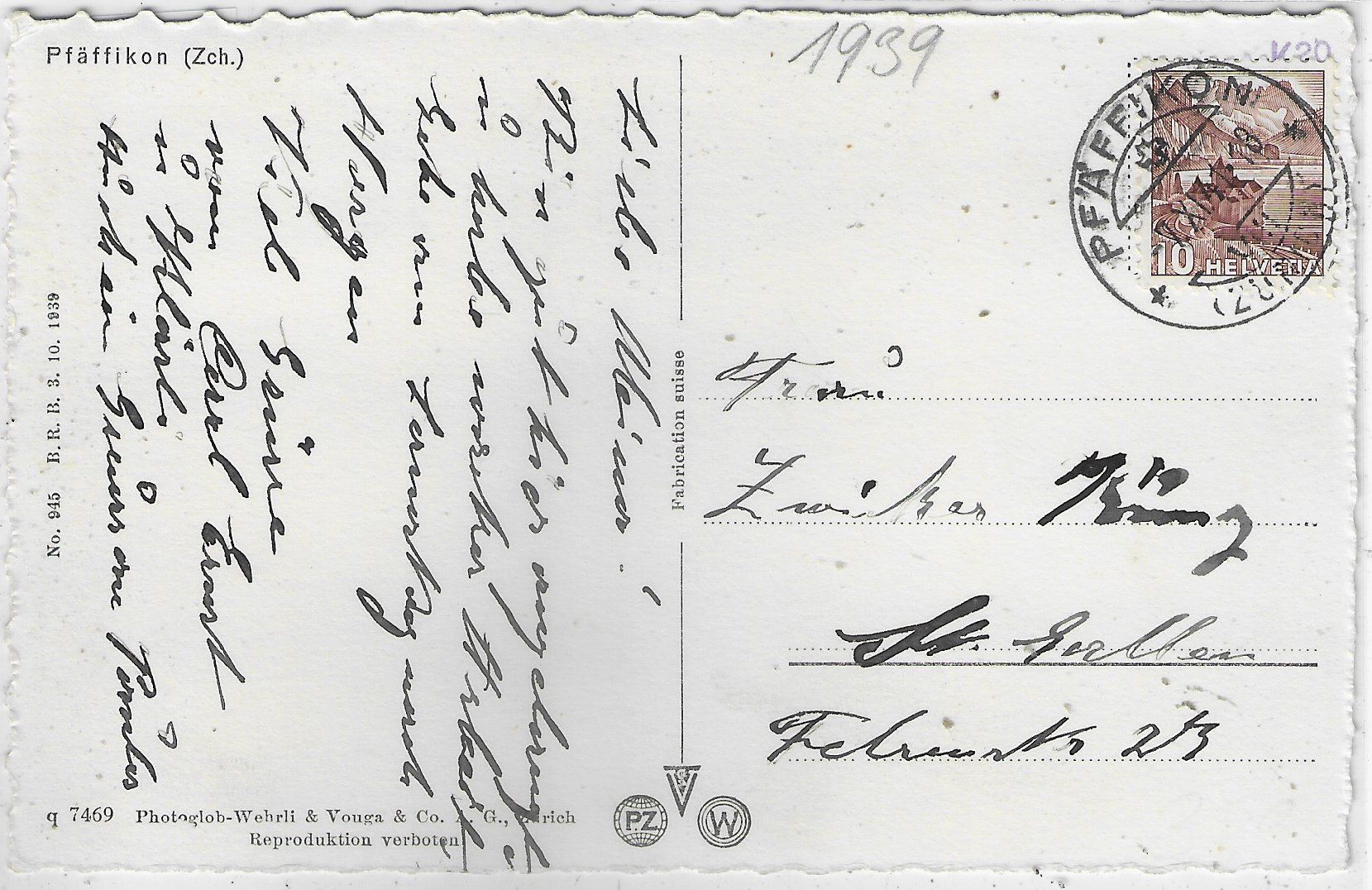 Cartoline postali: Pfäffikon ZH - Generalansicht – Usato da Ettingen venduto da Kartenplanet 1