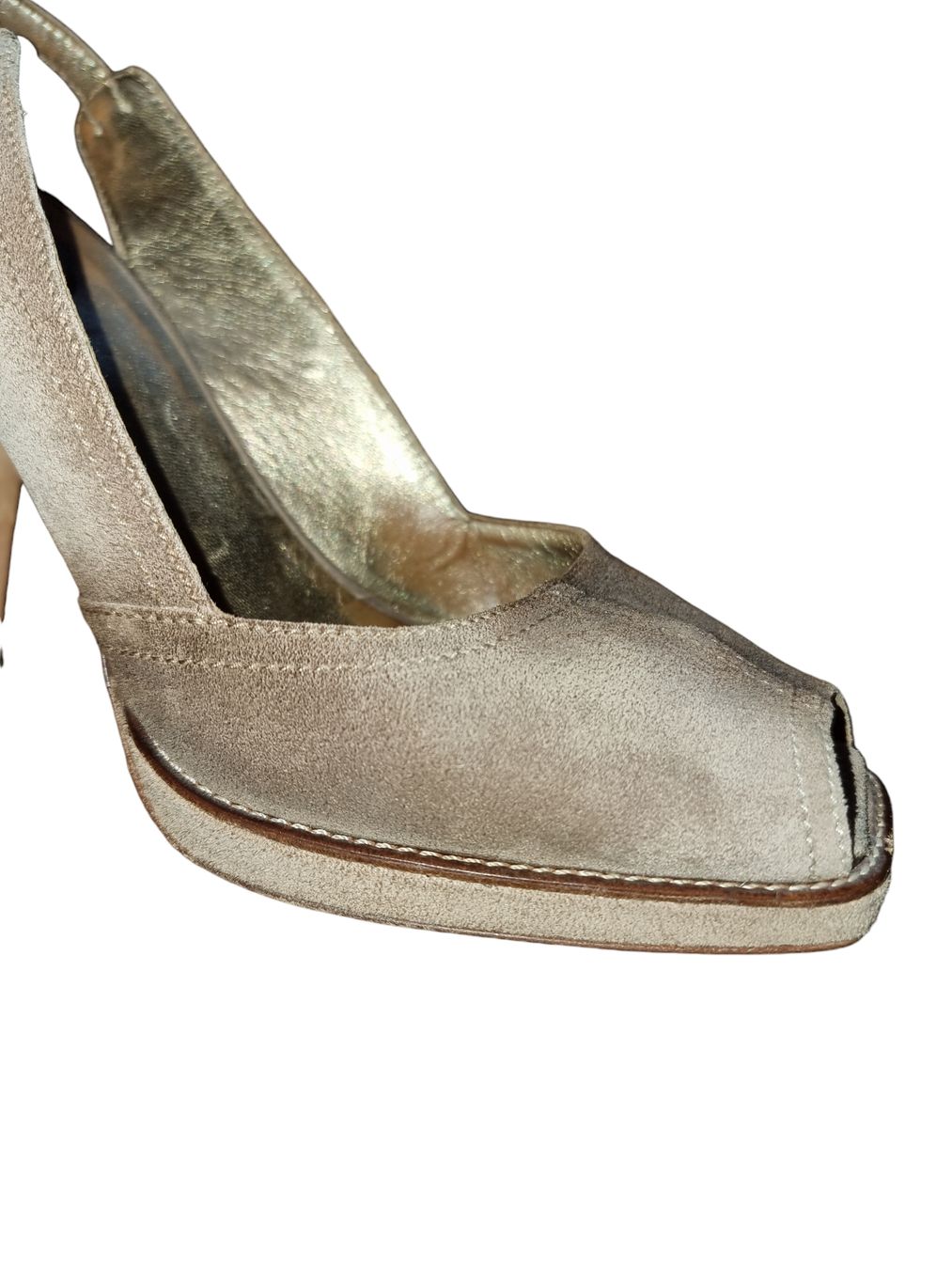Prada Scarpe da donna: Prada Sandaletten Gr. 40, beige, Wildleder – Usato da Hildisrieden venduto da Beka23 3