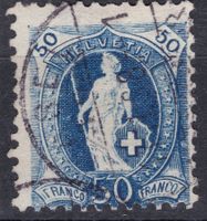 Stehende Helvetia 70 D abgenutzt/verzähnt