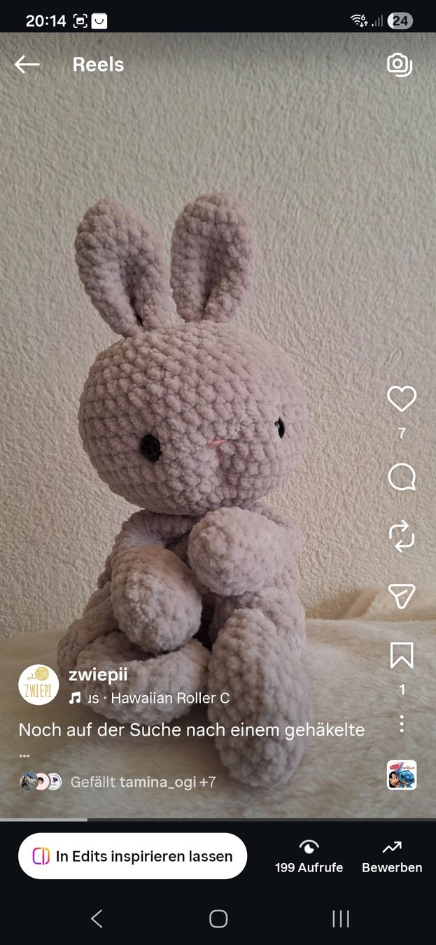 Giocattoli: Gehäkelte Hase  – Nuovo e nell'imballaggio originale da Kandersteg venduto da Zwiepi