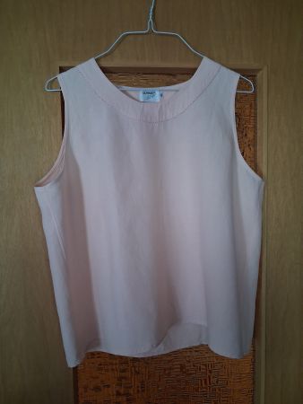 Top Damen, SCHILD, leicht rosa, 55% Seide/ 45% Linen