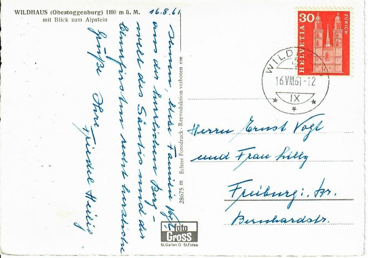 Cartoline postali: Wildhaus - Blick vom Käserrugg – Usato da Hochdorf venduto da Ziegel-16 1