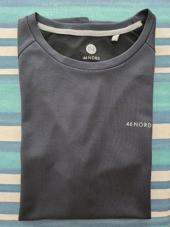 46 NORD Men's T-Shirt, Size L, Grey, lightly used.