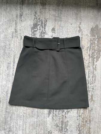 H&M Olive Green Skirt with Belt – Size 36