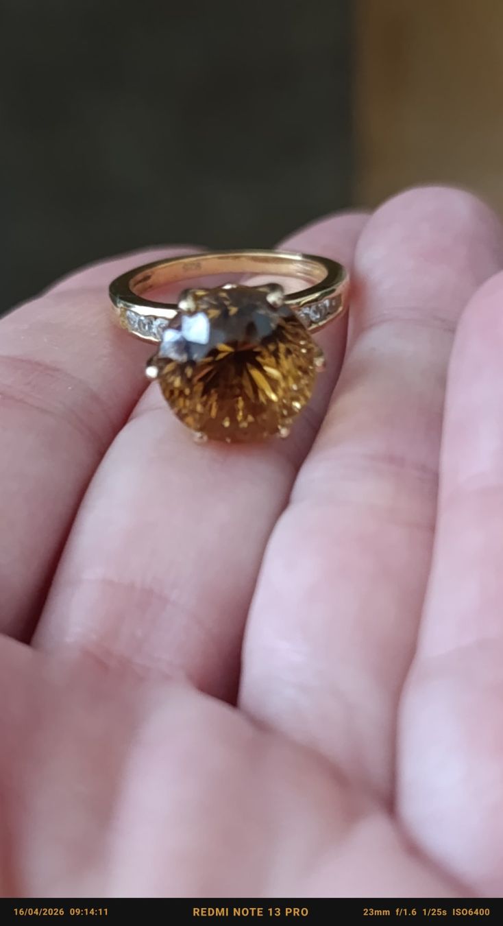 Anelli: Bague argent plaqué or & Citrine Madere! – Usato da Genève venduto da EcrinVintage 2