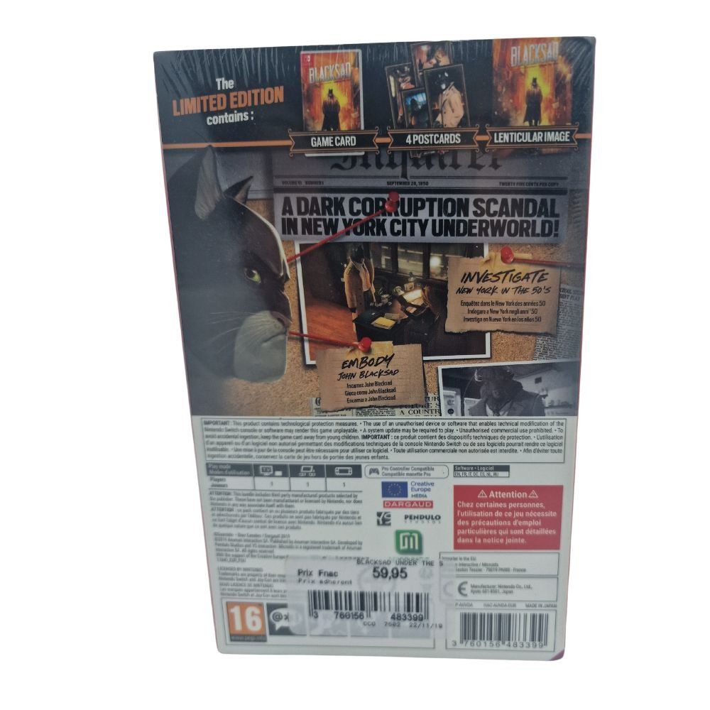 Giochi: Blacksad Limited Edition Nintendo Switch Sealed – Nuovo e nell'imballaggio originale da Genève venduto da Cardtreasure 1
