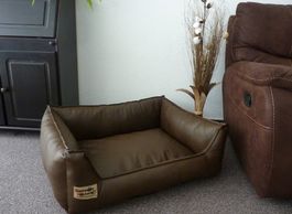 Hundebett Kustleder 70 cm x 55 cm, Braun 