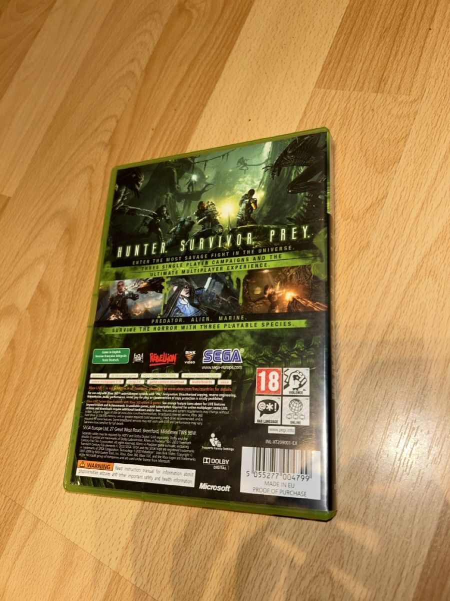 Spiele: ALIENS VS PREDATOR XBox 360 – Neu (gemäss Beschreibung) aus Heimberg von  1