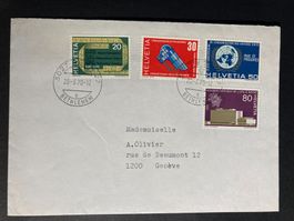 Schweiz 1970 Teil-Satzbrief Bern Jahresereignisse UPU UNO