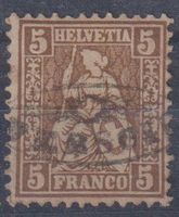 5c gelbbraun mit Strahlenstempel VERSCIO