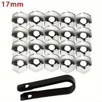 20x Radkappen Radmutterkappen 17mm Silber Chrom Optik