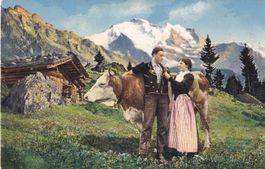 Scène paysanne dans les Alpes Alp