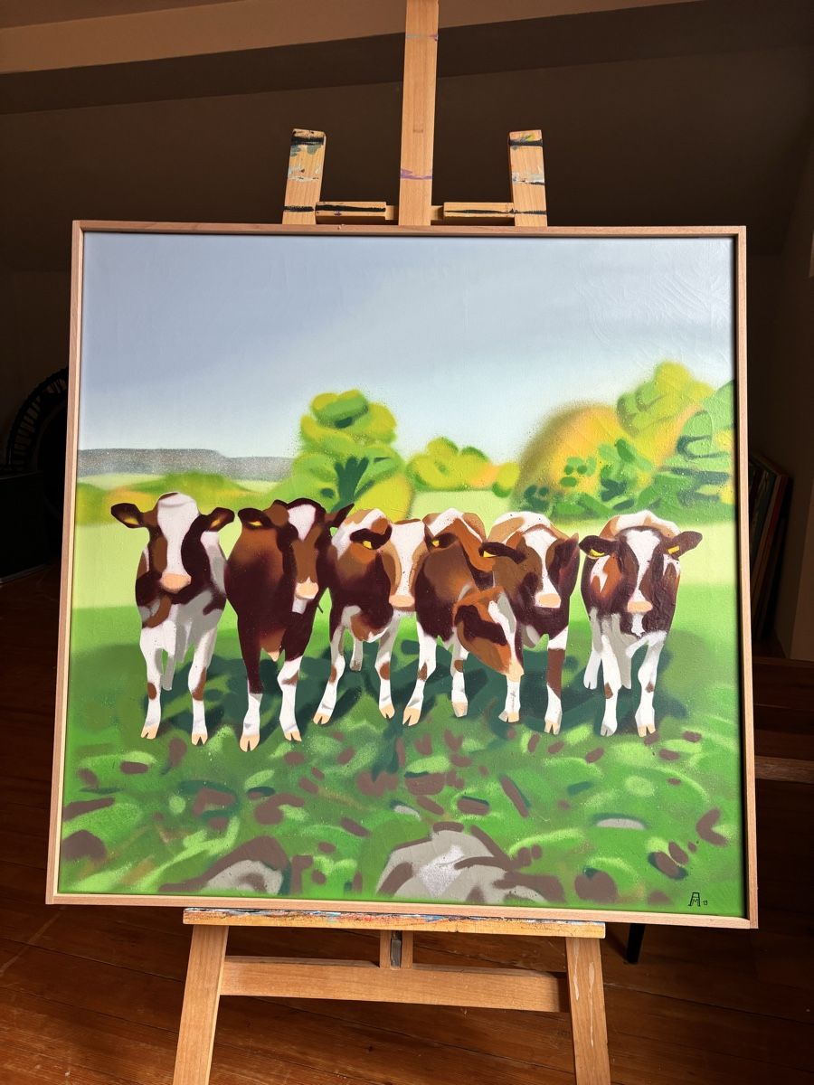 Dipinti: Kühe - gesprayt 90 x 90cm – Nuovo (secondo la descrizione) da Arlesheim venduto da alenka98