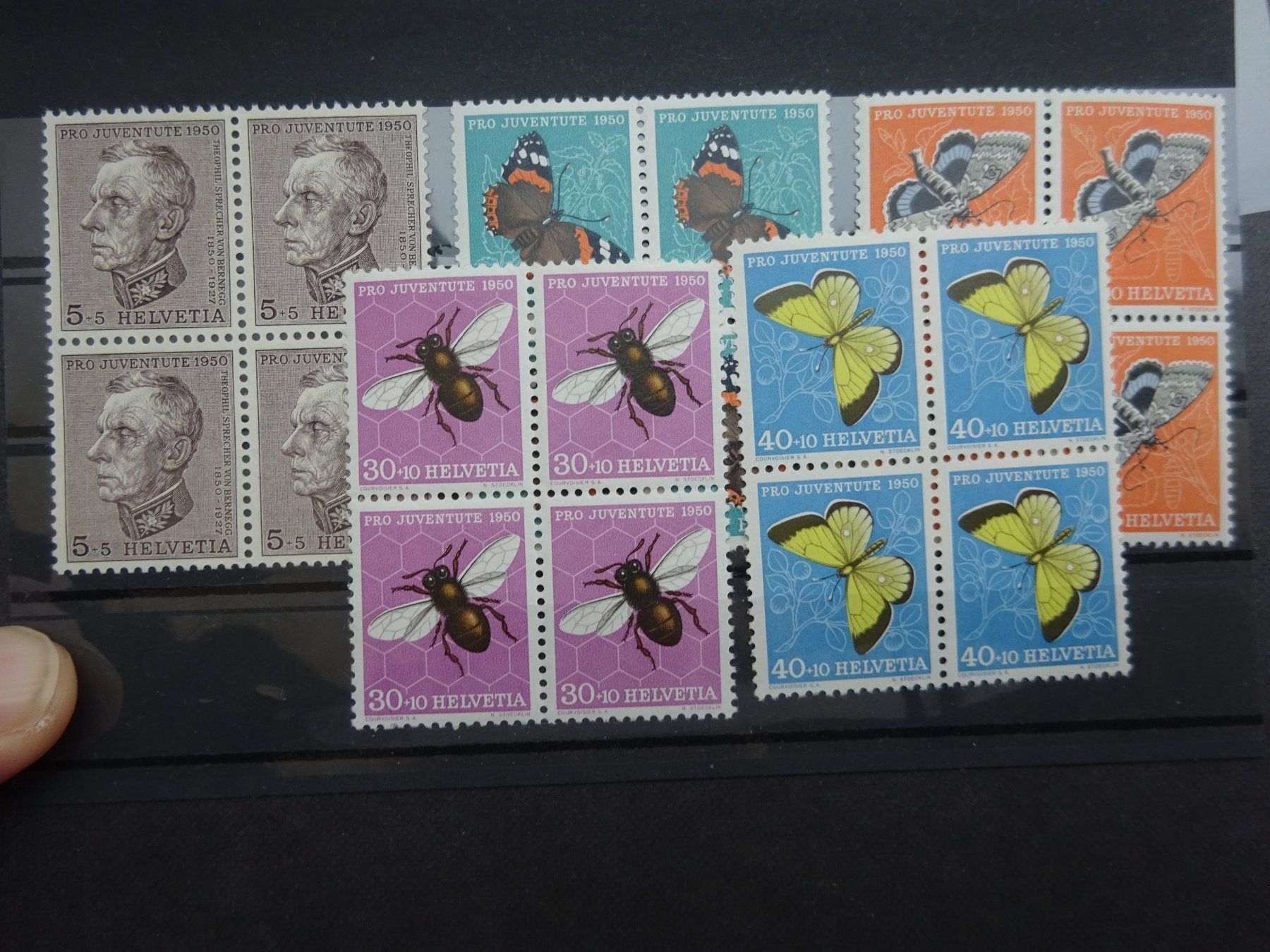 Alle Briefmarken: 1950 Pro Juventute 4er Blöcke postfrisch** – Gebraucht aus Appenzell-Steinegg von adi1975