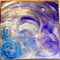 Abstraktes Ölbild "Planeten" 🌌🎨🖌️🖼️