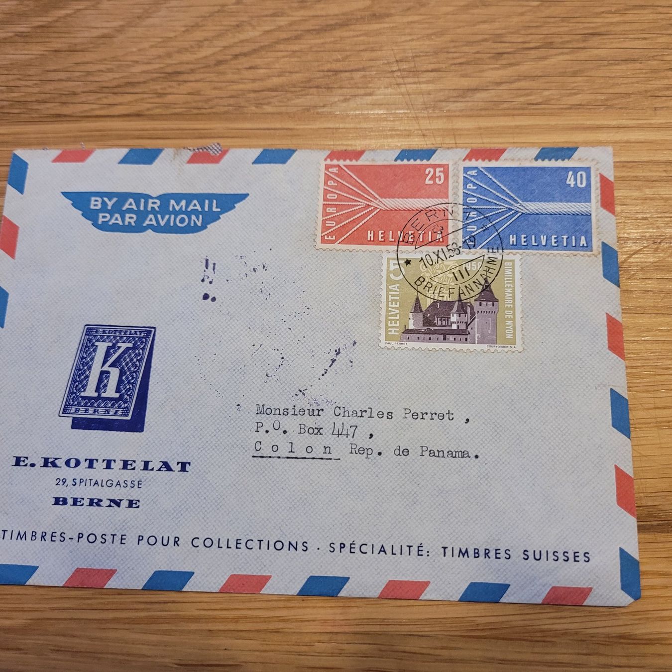 Tous les timbres: Brief Bern 1958 Colon Rep. De Panama – D'occasion à Biel/Bienne par Destockweb