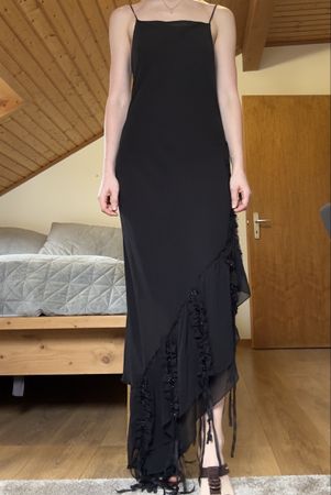 Robe de soirée longue noire Y2K – taille M