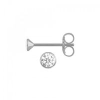 Kelchstecker rund 2mm Silber 925 mit Zirkonias