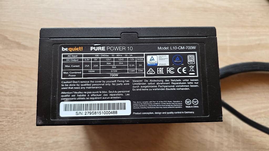 PCs: Be Quiet Pure Power 10 700W Netzteil – D'occasion à Hersberg par KinnayZ 1