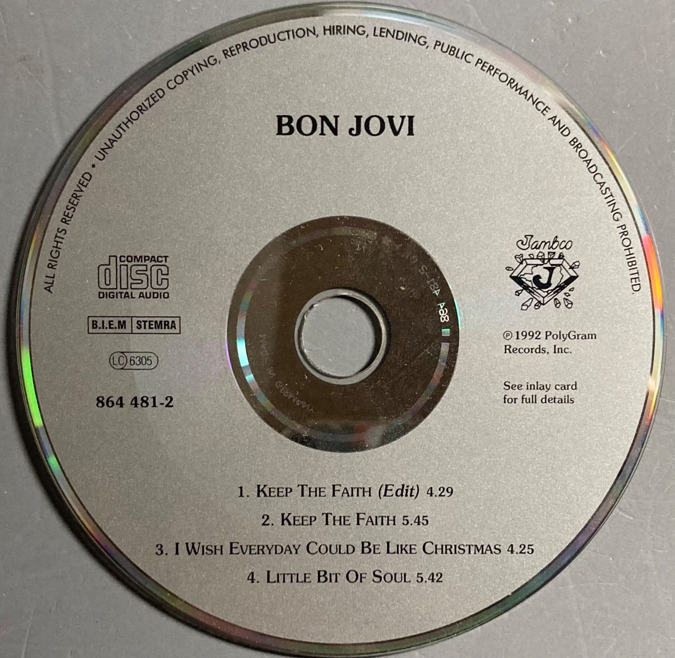 CD: BON JOVI - KEEP THE FAIT – Usato da Poliez-Pittet venduto da Newtown-Records 1
