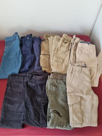 Hosen Mix Beige Blau Grösse 128 / 146