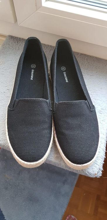 Espadrilles Noires ARIN Pointure 40 Neuves Cousues Main | Fabriqué En France, Toile, Semelle Corde, Style Basque