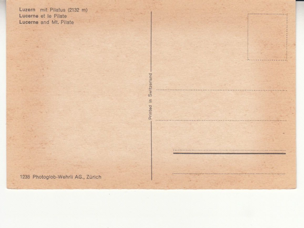 Cartoline postali: Luzern Photoglob 1238 ca. 1960 – Usato da Bürglen TG venduto da StampGraf 1