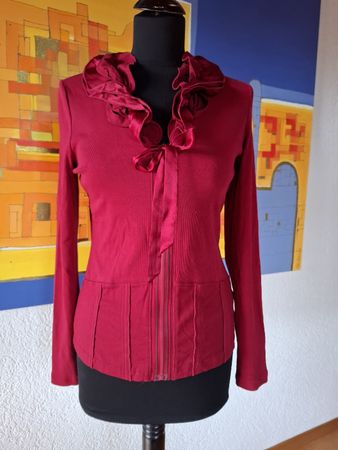 Jacke Gr 38 Rot pulli herbst Reissverschluss romantisch 43