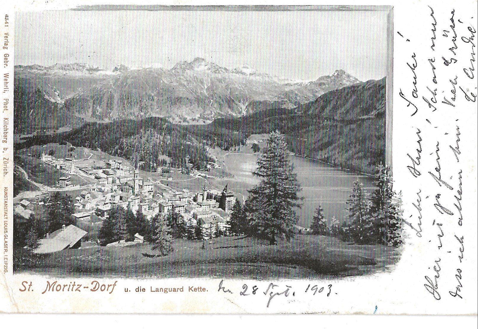 Cartoline postali: St. Moritz, 1903 – Usato da Frauenfeld venduto da Merk52