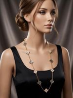 Collier trèfle nacré