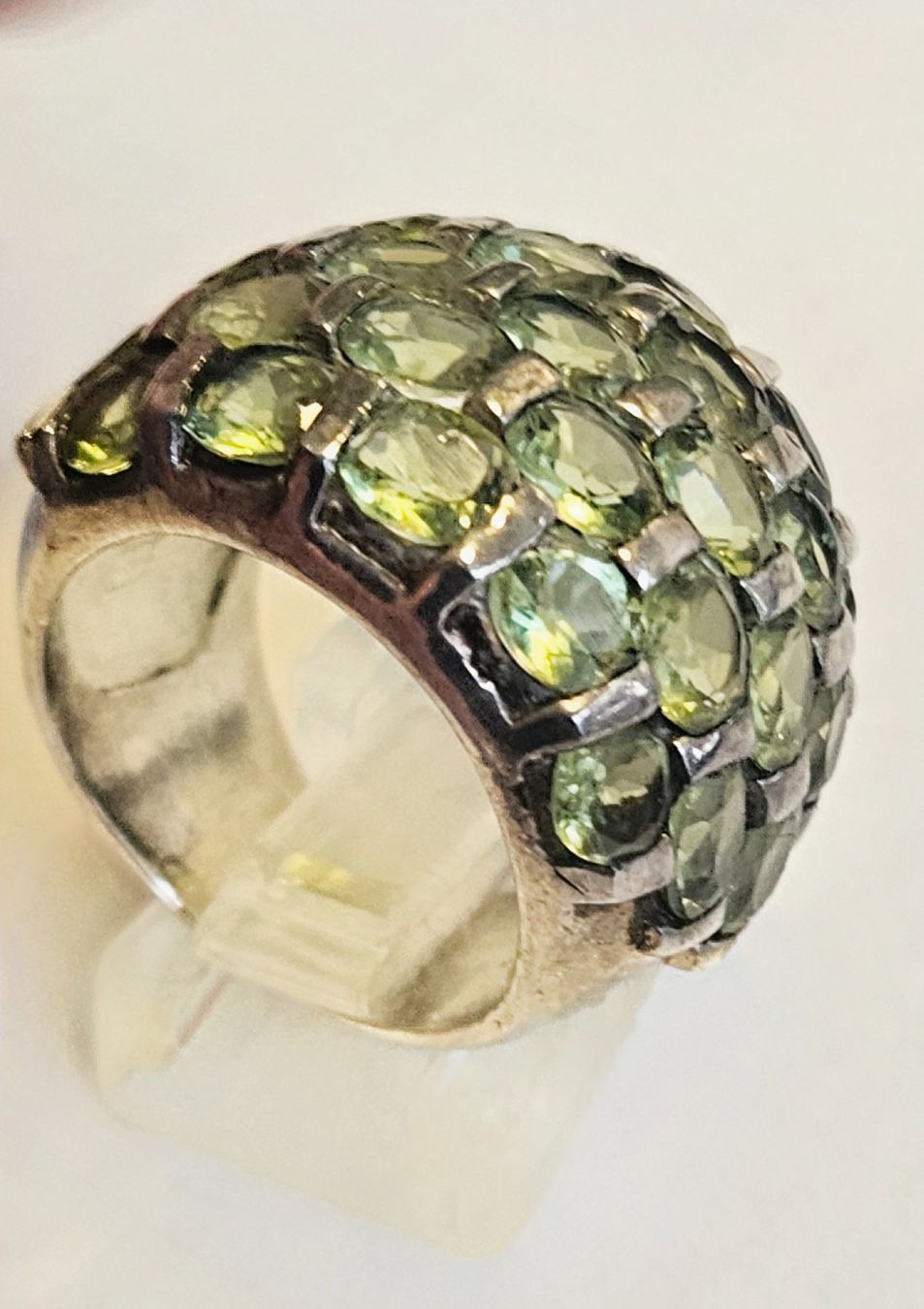 Anelli: Vintage Silberring mit grünen Peridot Steinen – Nuovo (secondo la descrizione) da Zürich venduto da adriben 2