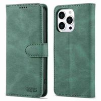 AZNS - iPhone 14 Pro Max Hülle - Retro Leder Bookcover grün