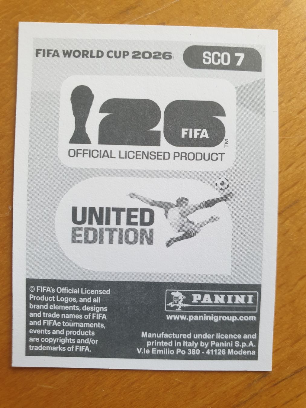 Panini Carte collezionabili: Panini WM 2026  SCO 7 – Nuovo (secondo la descrizione) da Einsiedeln venduto da MGXX 1