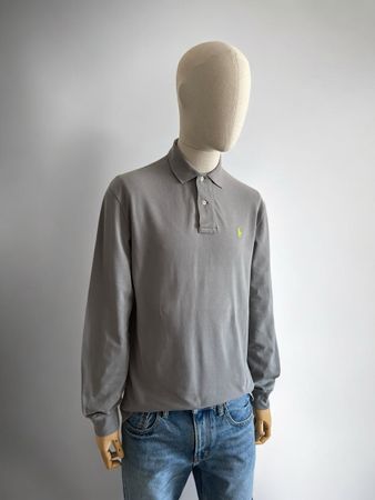 Polo Ralph Lauren Langarm - Polo Shirt Grau S Baumwolle