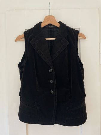 Elegante windsor Cord-Weste / Gilet, Braun/Grün, Gr. 38