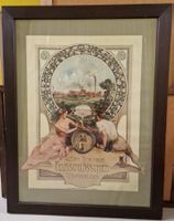 Vintage Brauerei Poster, gerahmt, Aktien Brauerei Feldschlo.