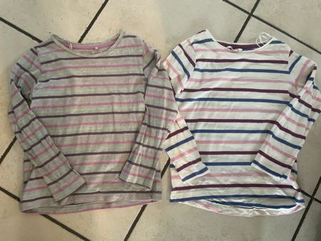 2 Migros Langarmshirts Gr. 116 gestreift für Mädchen