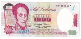 Banknote Bolivien 1000 bolivares 1995vorz