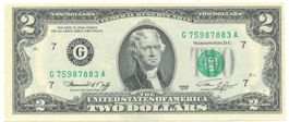 USA 2 Dollar 1976 Federal Reserve G Chicago AU P461