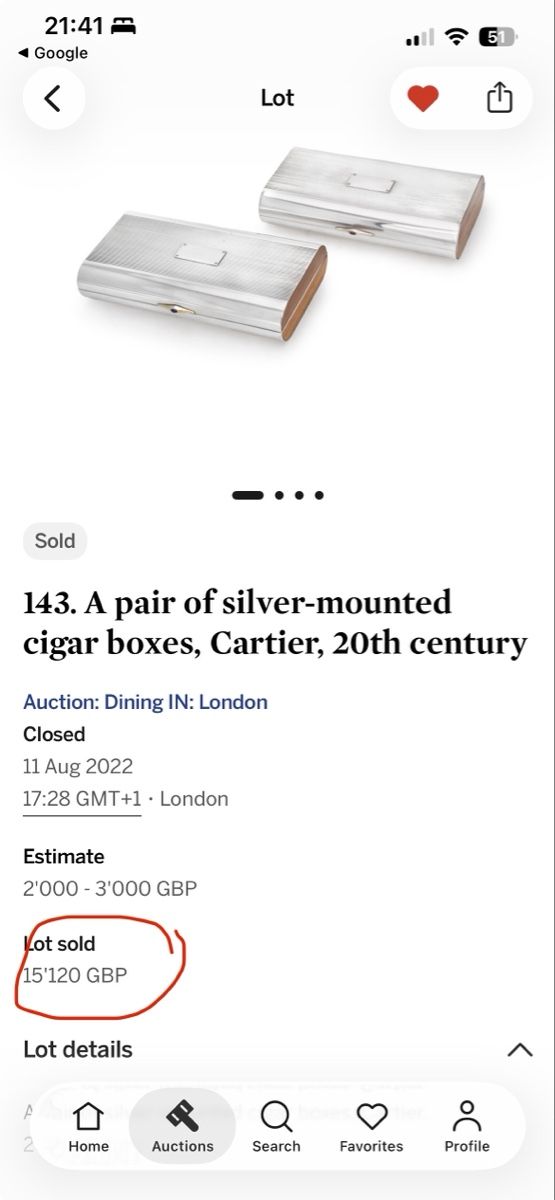 Altri Prodotti per fumatori: Cartier-Zigarrenetui 925 Silber – Usato da Zürich venduto da Finn_Derlohn 9