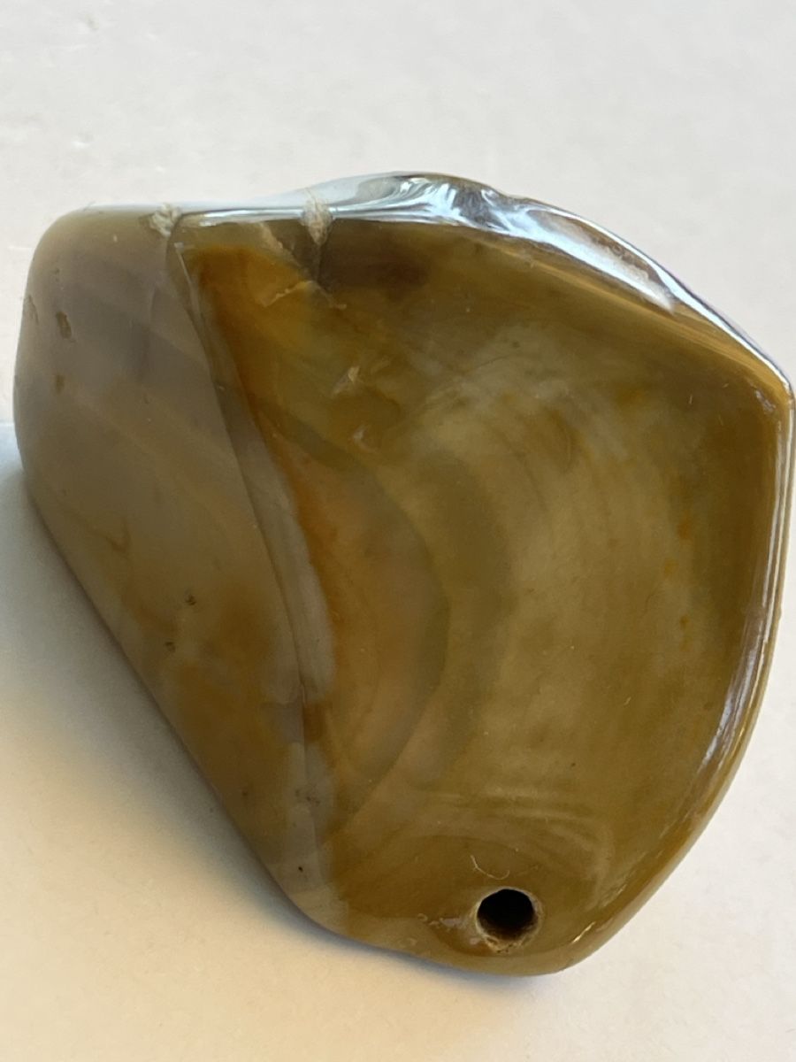 Minerali & Pietre curative: Rundum geschliffen und polierter Silex / Flint, gebohrt – Usato da Uster venduto da Arrayo 8