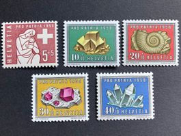 Pro Patria 1958 - komplette Serie ** (ZNr 86, 87, 88, 89,90)