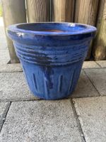 1 Stk Blumentopf Keramik blau