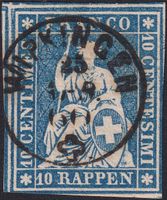 1860; 23G (23B4) wunderschön entwertet: WIPKINGEN (ZH)