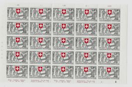 PRO PATRIA 1952 25 x 5 Rp. GLARUS + ZUG 600 JAHR EIDG. BOGE