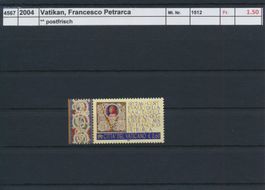 2004 Vatikan, "Francesco Petrarca", ** postfrisch