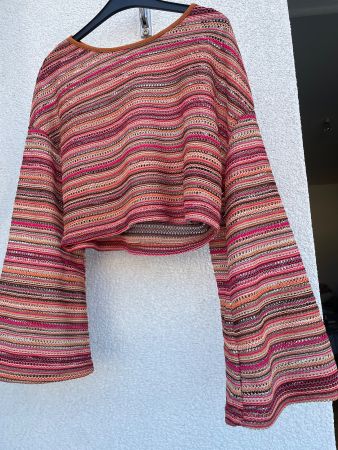 Damen Crop Pullover gestrickt bunt weit guter Zustand