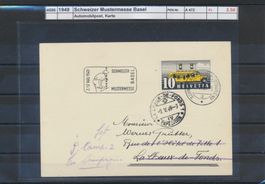 1949 "Schweizer Mustermesse Basel", Automobilpost, Karte